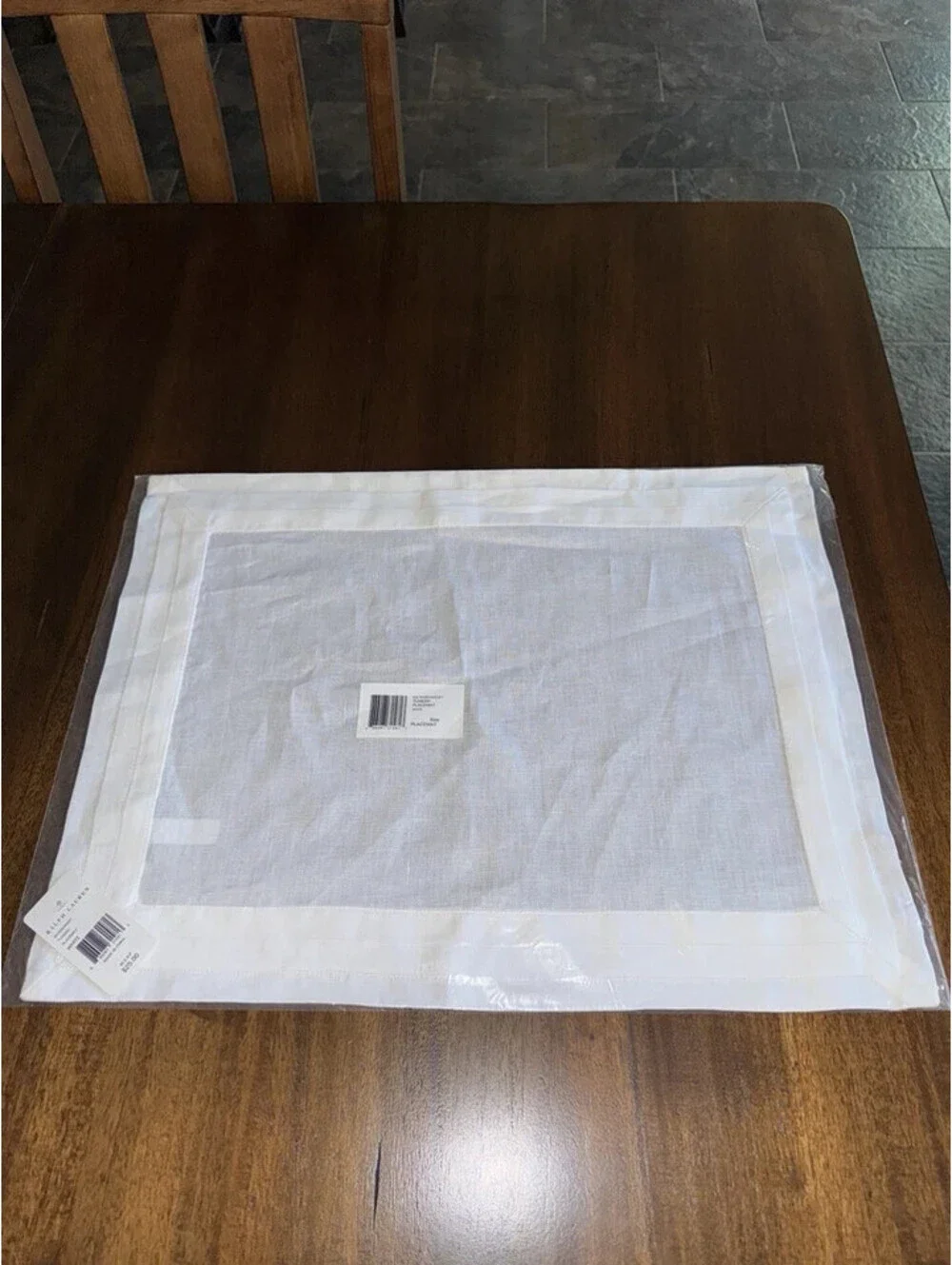 Set Of 4 Ralph Lauren White Tuxedo Pleat Placemats 100% Linen